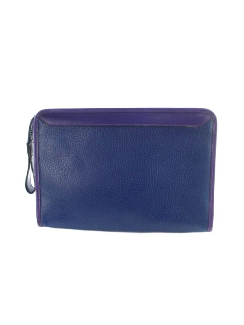 Celine Clutch Second Leather Logo Blue Purple - Picture 2 of 5